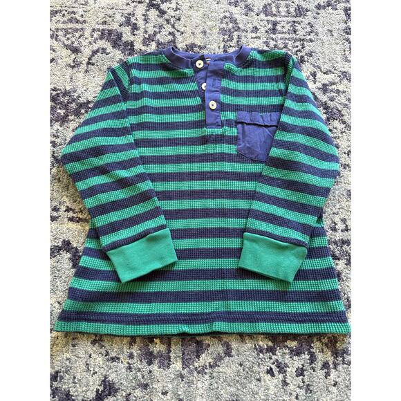 Boden Other - Boden | Green/Blue Knit Henley Top Front Pocket Size 5-6 Preppy Casual Lounge